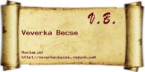 Veverka Becse névjegykártya